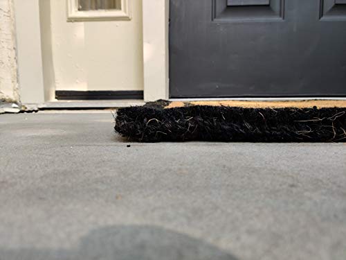 Kempf Black Border Coco Coir Doormat – Heavy Duty Natural Fiber Welcome Entrance Front Door Mat with Non-Slip Backing, Outdoor Indoor, 22" x 36" - Image 4