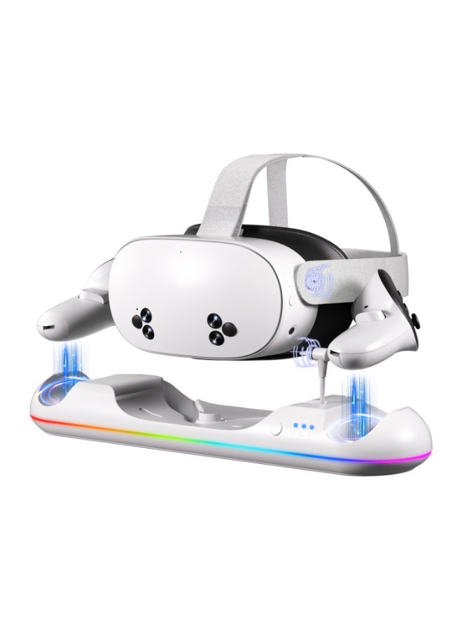 قاعدة شحن مغناطيسية سريعة لأوكولوس ميتا كويست 2/3/3S – ملحق ألعاب VR لشحن سريع عبر USB-C، حماية المنفذ، وشحن وحدات التحكم بسهولة - Image 1
