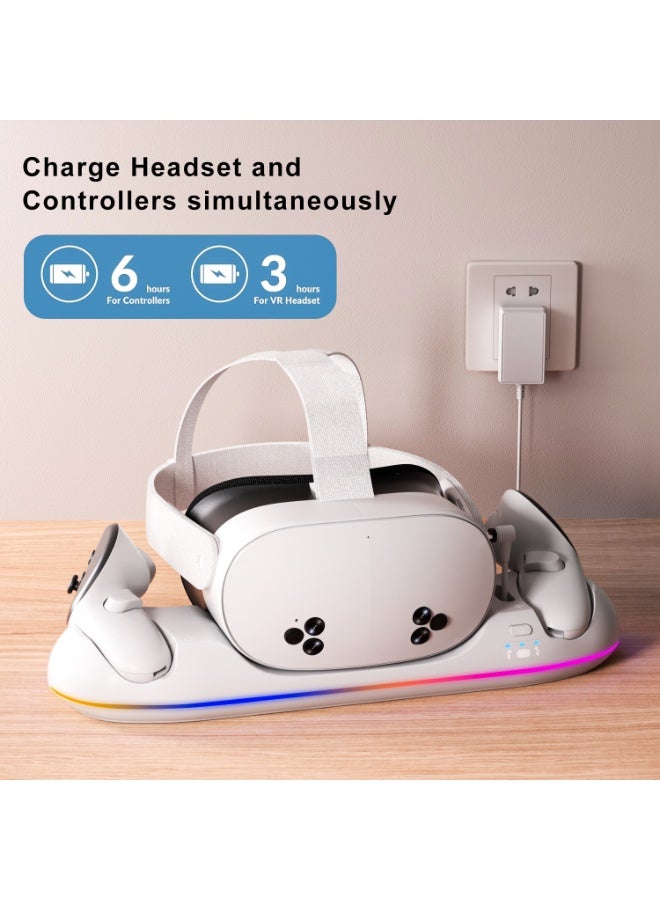 قاعدة شحن مغناطيسية سريعة لأوكولوس ميتا كويست 2/3/3S – ملحق ألعاب VR لشحن سريع عبر USB-C، حماية المنفذ، وشحن وحدات التحكم بسهولة - Image 5