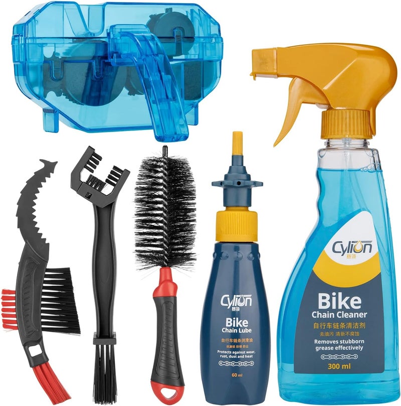 CXWXC Bike Cleaning Kit with Chain Scrubber, Brushes, Degreaser, and Lubricant - Image 1