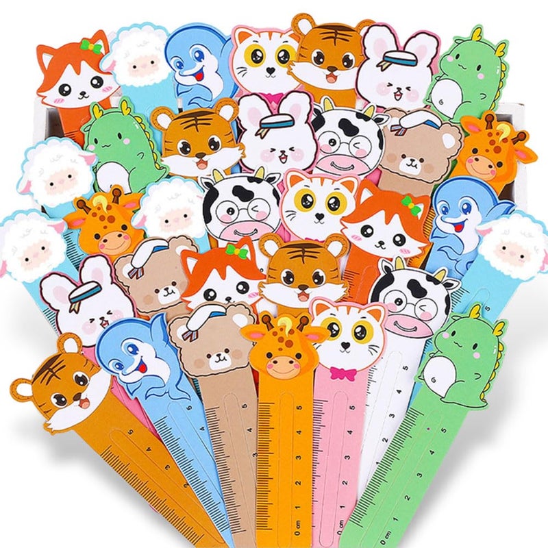 JLONEX 200 PCS Cute Animal Bookmarks for Kids with 10 Different Kawaii Animal Patterns Ruler Style Bookmarks Bulk Page Markers for Women Kids Students Book Lovers Gift School Home Office Supplies - Image 1