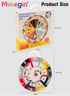 MEBEGIN Multifunctional Formula Decomposition Palte with Handle, Double-Sided Multiplication Decomposition Disk, Math Teaching Aids for Kids, Animal Pairing Turntable, Educational Toys, Easy to Carry, Ideal Gift for Kids Aged 3+, 16*18.5cm  - Image 2