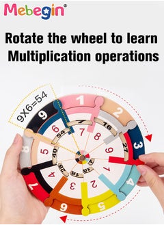 MEBEGIN Multifunctional Formula Decomposition Palte with Handle, Double-Sided Multiplication Decomposition Disk, Math Teaching Aids for Kids, Animal Pairing Turntable, Educational Toys, Easy to Carry, Ideal Gift for Kids Aged 3+, 16*18.5cm  - Image 4