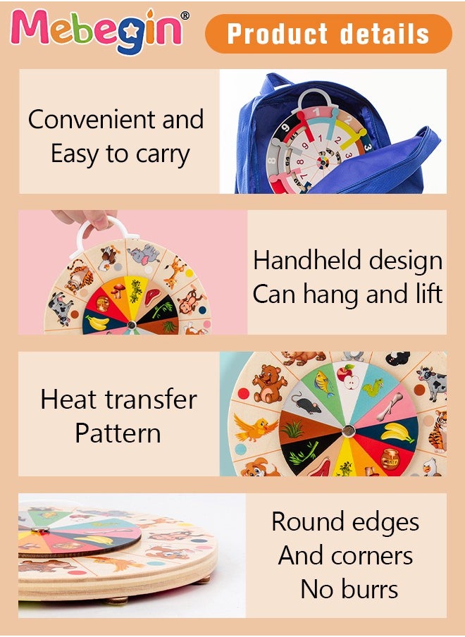 MEBEGIN - Multifunctional Formula Decomposition Palte with Handle, Double-Sided Multiplication Decomposition Disk, Math Teaching Aids for Kids, Animal Pairing Turntable, Educational Toys, Easy to Carry, Ideal Gift for Kids Aged 3+, 16*18.5cm - Image 1