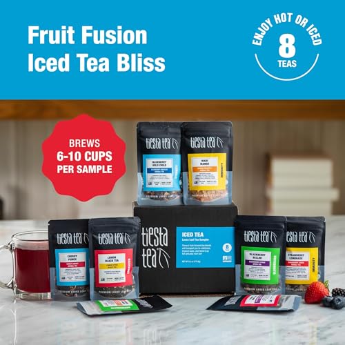 Tiesta Tea  Iced Tea Sampler Dry Flight Set Loose Leaf High to No Caffeine Makes Cold Brew Iced Drink Assorted Brew Sets with Herbal Black Fruit Blends  More 8 Resealable Sample Pouches - Image 5
