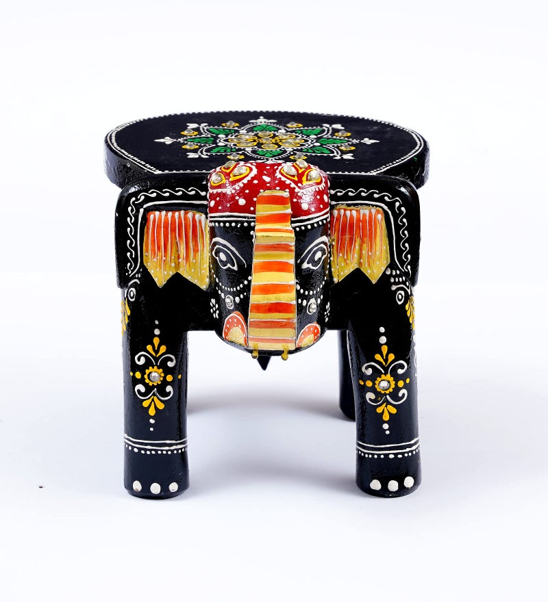 CRAFT TREE Wood Elephant Stool Showpiece Decorative Items Figurine for Home Decoration,Living Room Decor (CRTM512) - Image 2