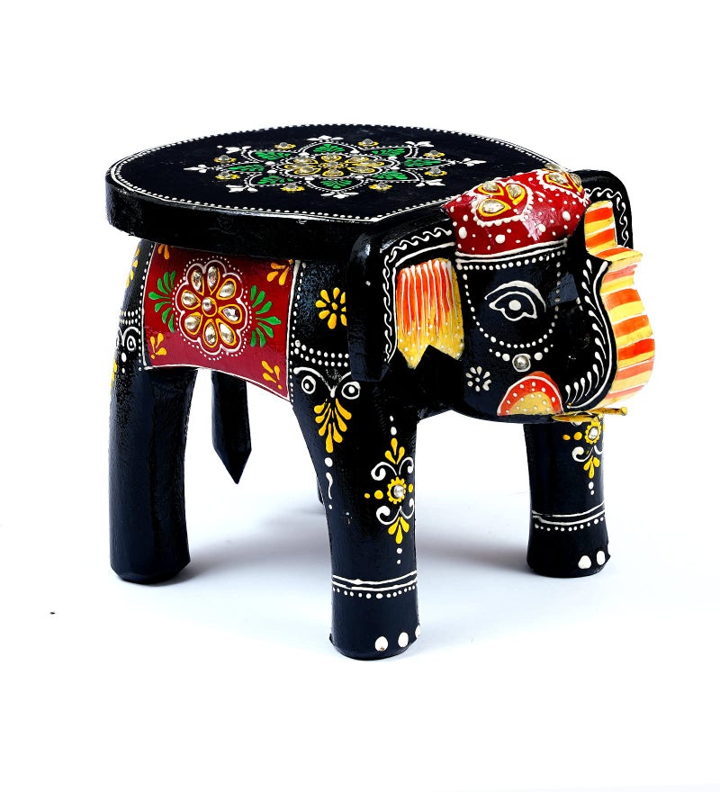 CRAFT TREE Wood Elephant Stool Showpiece Decorative Items Figurine for Home Decoration,Living Room Decor (CRTM512) - Image 3