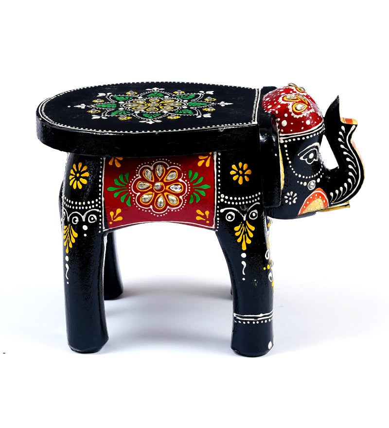 CRAFT TREE Wood Elephant Stool Showpiece Decorative Items Figurine for Home Decoration,Living Room Decor (CRTM512) - Image 4