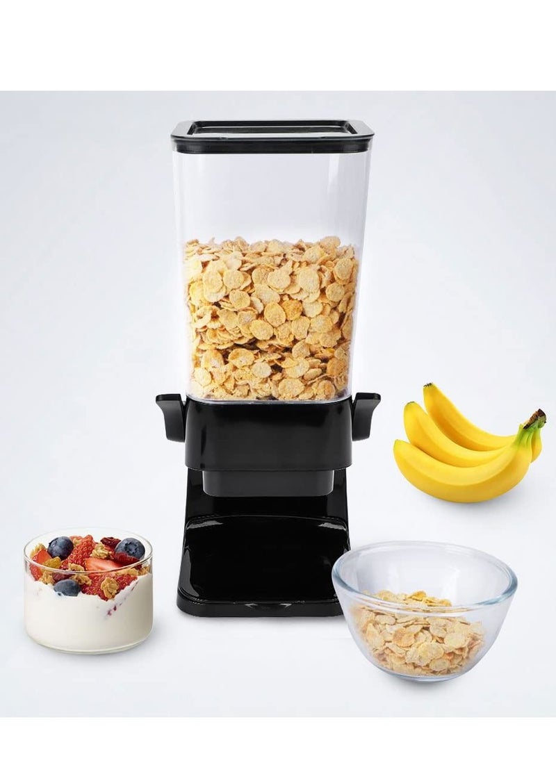 Cereal Dispenser, Large Capacity Rice Dispenser Cereal Container Storage, Not Easy to Crush Food, Dry Food Dispenser for Rice, Candy & Snack, Black - view 2