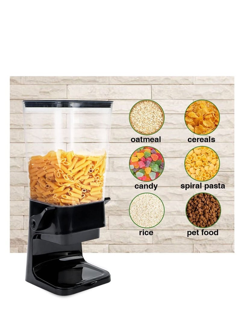 Cereal Dispenser, Large Capacity Rice Dispenser Cereal Container Storage, Not Easy to Crush Food, Dry Food Dispenser for Rice, Candy & Snack, Black - view 5