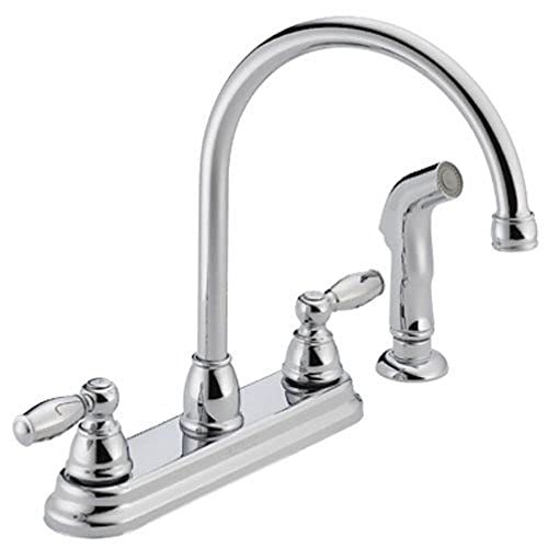 Peerless Claymore 2-Handle Kitchen Sink Faucet with Side Sprayer, Chrome P299575LF - Image 1