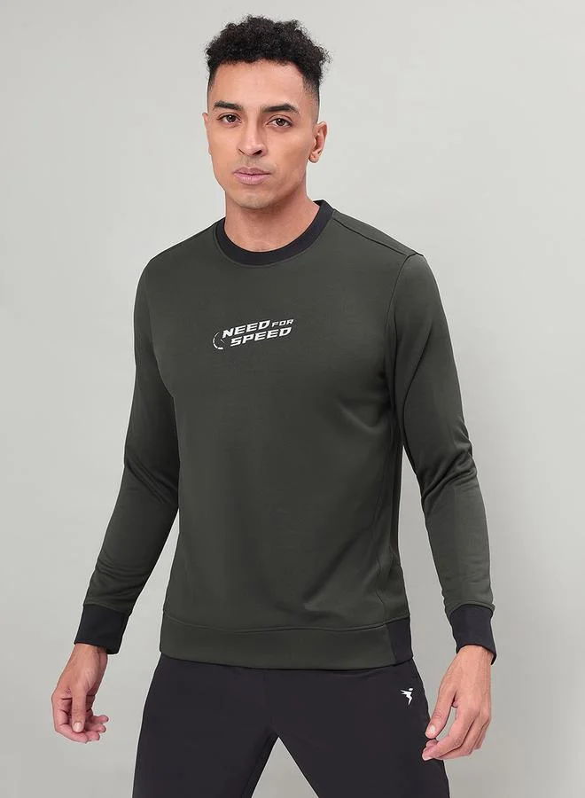 Technosport Full Sleeve Fleece Printed Sweatshirt by Styli