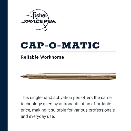 Fisher Space Pen Lacquered Brass Cap-O-Matic Space Pen, Ballpoint, Black Ink, Pocket Clip, Gift Box, Made in the USA - Image 2