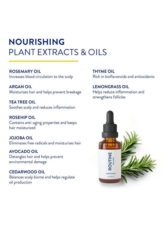 روتين  والنص سيروم روتين ويلنس للشعر الخفيف - علاج مغذي لفروة الرأس بزيت إكليل الجبل - يشجع على نمو شعر أقوى وأطول وأكثر صحة - 30 مل (عبوة من قطعة واحدة) - Image 2