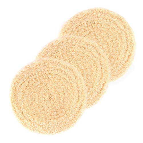 Makitoyo 3PCS Wool Buffing Pad Kit 8 Inch, 8" (200mm) 100% Natural Wool Hook and Loop Grip Polishing Pad for Car Polishing, Buffing and Cutting for Automotive, Marine and Epoxies - Image 1