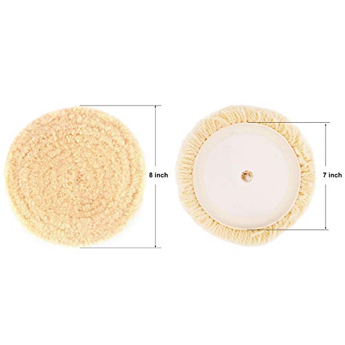 Makitoyo 3PCS Wool Buffing Pad Kit 8 Inch, 8" (200mm) 100% Natural Wool Hook and Loop Grip Polishing Pad for Car Polishing, Buffing and Cutting for Automotive, Marine and Epoxies - Image 3