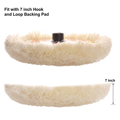 Makitoyo 3PCS Wool Buffing Pad Kit 8 Inch, 8" (200mm) 100% Natural Wool Hook and Loop Grip Polishing Pad for Car Polishing, Buffing and Cutting for Automotive, Marine and Epoxies - Image 5