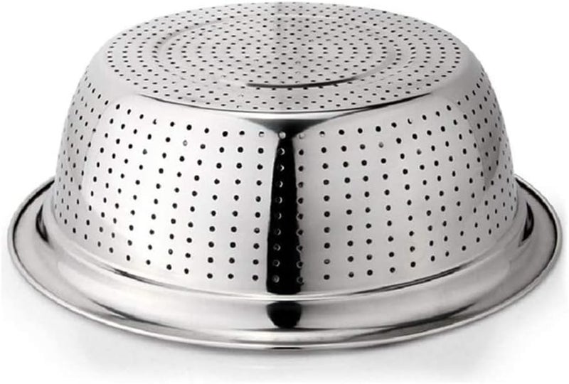 ECVV Stainless Steel Strainer Basket Fruit Vegetable Washing Bowl Metal Sink Strainer Mesh Colander Drain Net Basket ll (28cm)(SILVER) - Image 4