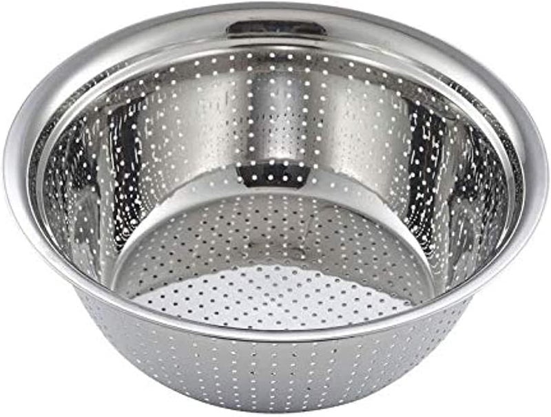ECVV Stainless Steel Strainer Basket Fruit Vegetable Washing Bowl Metal Sink Strainer Mesh Colander Drain Net Basket ll (28cm)(SILVER) - Image 1
