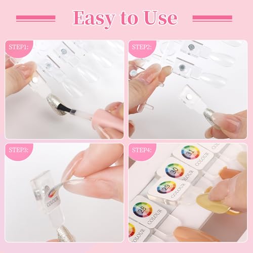 ANGNYA Magnetic Nail Swatch Book 144 Nail Color Book Leather Nail Sample Display Book with144 Magnetic Tips 1240 Number Labels Perfect for Professional Salon Nail Art Color Chart Practice Stand - Image 3