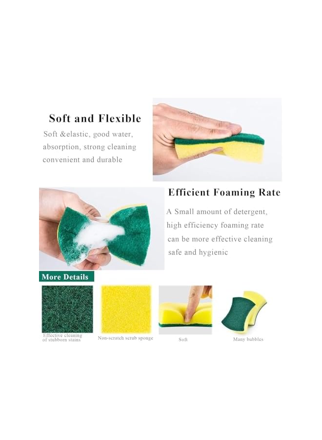 PROMASS 12 Pack Kitchen Cleaning Sponges - Non-Scratch Sponge Scrubber, Multi-Purpose Washing Up Pads for Pan, Pot, Garage, Bathroom, Furniture, Dishes, Car & Steel Wash - Image 4