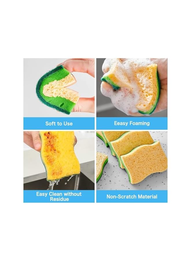 PROMASS 12 Pack Kitchen Cleaning Sponges - Non-Scratch Sponge Scrubber, Multi-Purpose Washing Up Pads for Pan, Pot, Garage, Bathroom, Furniture, Dishes, Car & Steel Wash - Image 5