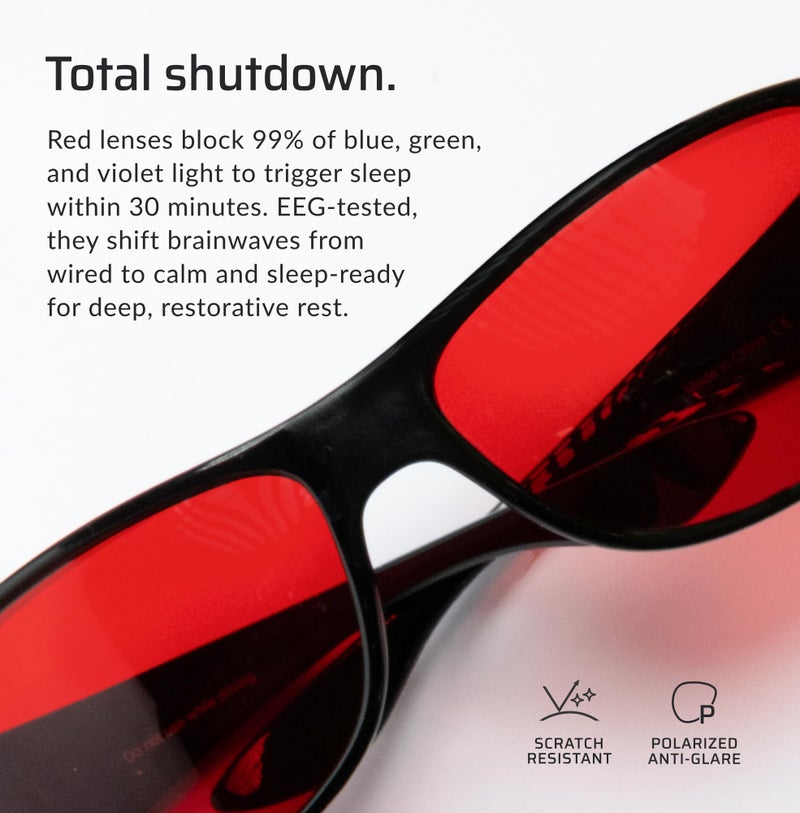 TrueDark Twilights Fitovers Premium Blue Light Blocking Glasses - Fits Over Prescription Eyewear - Blocks 99% of Blue, Violet and Green Light to Reduce Eye Strain - Designed by Dave Asprey - Image 3