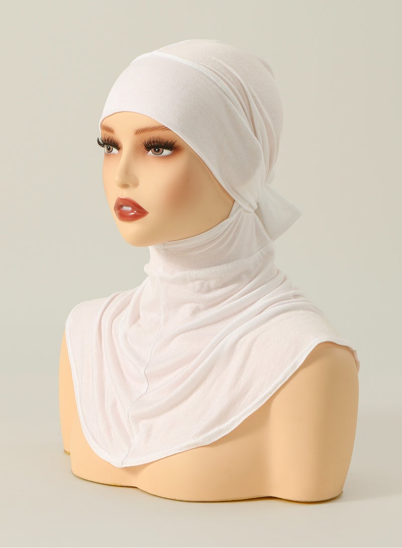 Women Inner Hijab Solid Color Balaclava Headscarf With Adjustable Back Tie For Abaya Elastic Breathable Versatile Headband Turban Full Neck Hijabs - Image 4
