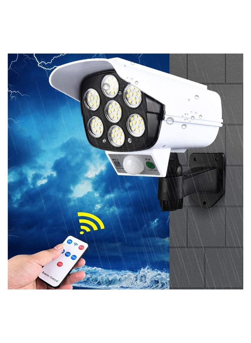 Simulation Solar Powered Sensor Light 77 LED Street Spotlight Outdoor Garden Wall Lamp Fake Camera  - Image 2