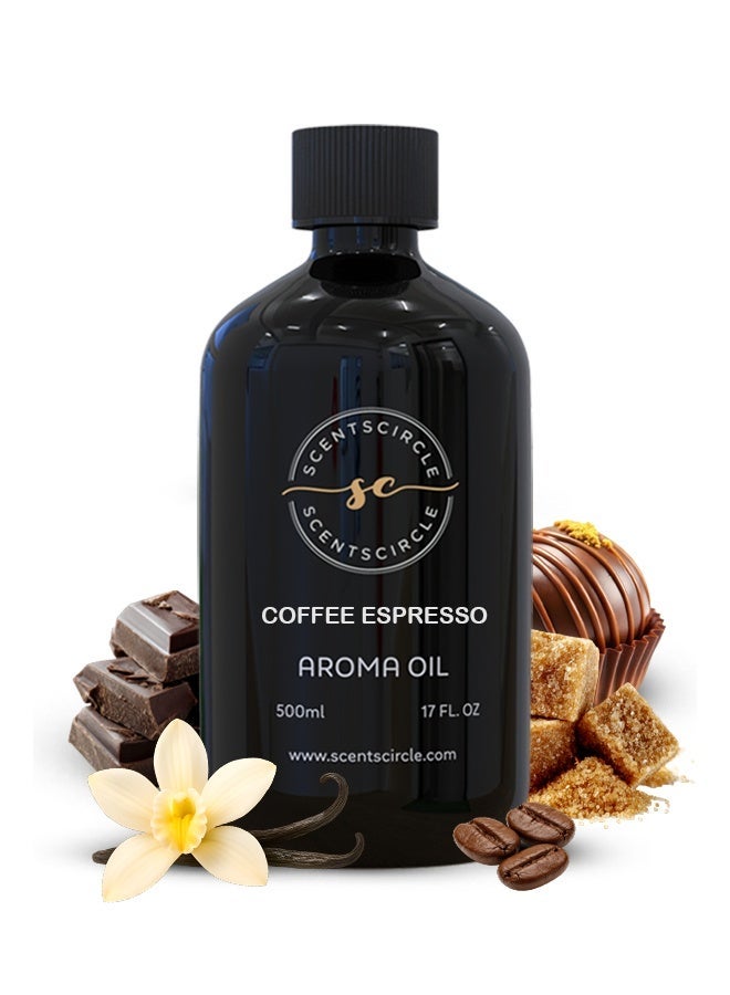 Coffee Espresso Fragrance Diffuser Oil 500ml with Coffee, Chocolate & Praline | Vanilla & Caramelized Sugar Base for Majlis, Cafes & Shops | Scentscircle