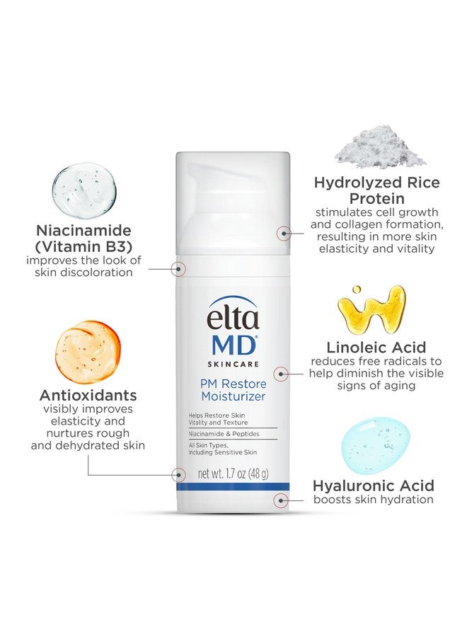 EltaMD PM Restore Face Moisturizer, Night Moisturizer for Face, Safe For All Skin Types, 1.7 oz Pump - Image 5