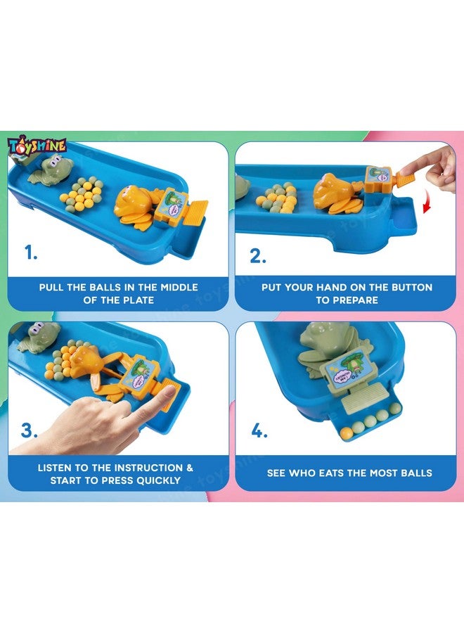 توي شاين لعبة تفاعلية داخلية للأبوين والطفل من Toyshine Hungry Frog Eating Beans من أجل ردود الفعل السريعة للأطفال من سن 5 سنوات وما فوق - Image 2