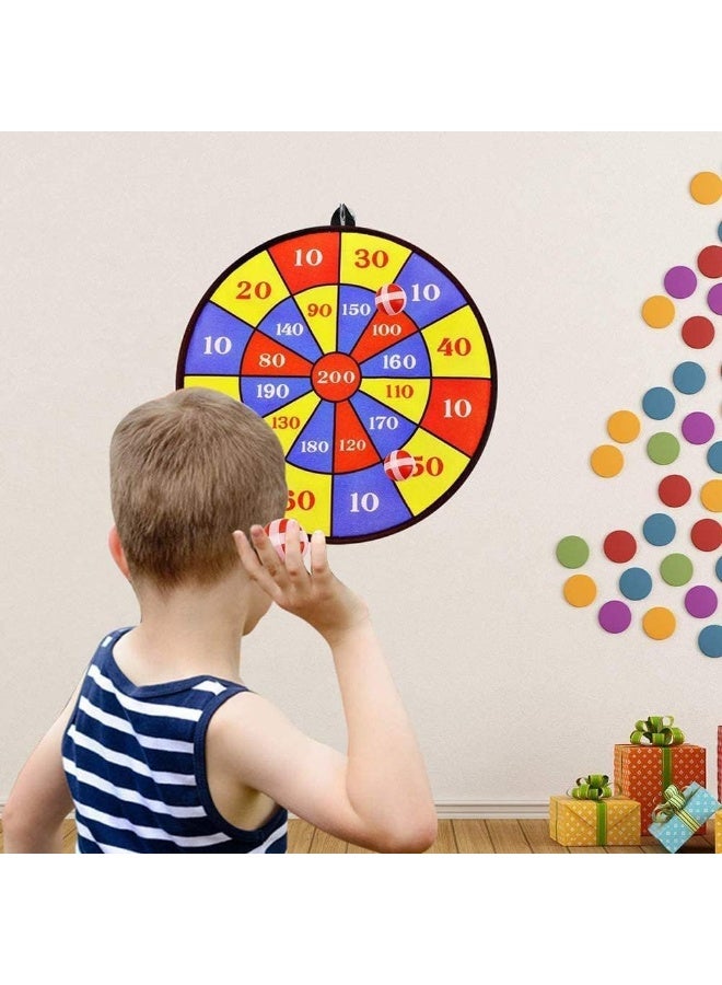 ECVV 28Cm Dart Board Set, Double-Sided Dart Board for Kids with 4Pcs, 2 Sticky Ball and 2 Sticky Dart, Foldable Indoor Outdoor Party Safe Dart Game Toy Sports Gifts for 3-12 Boys Kids Adult - Image 3