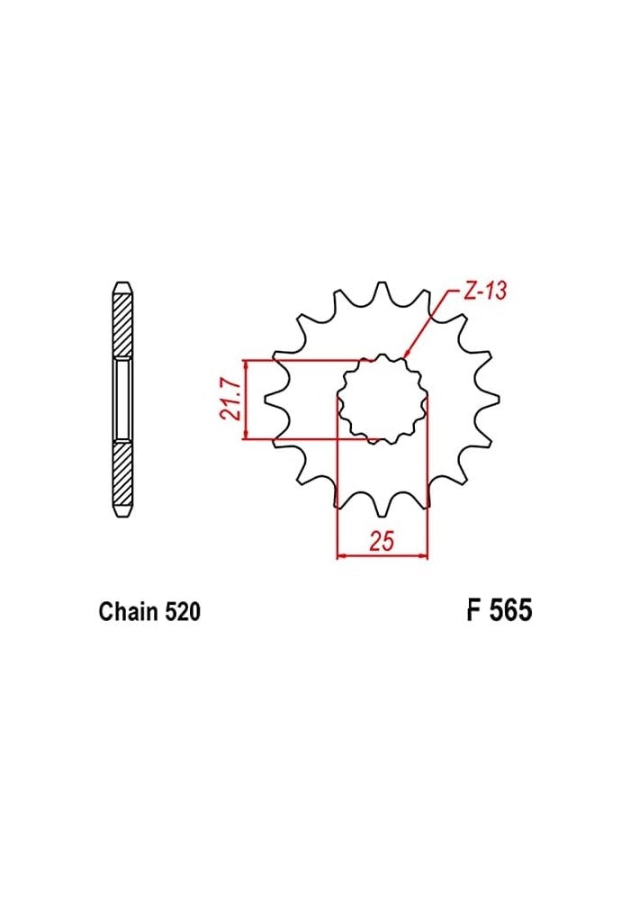 QASULER 520-14T Motorcycle Front Sprocket - Image 2