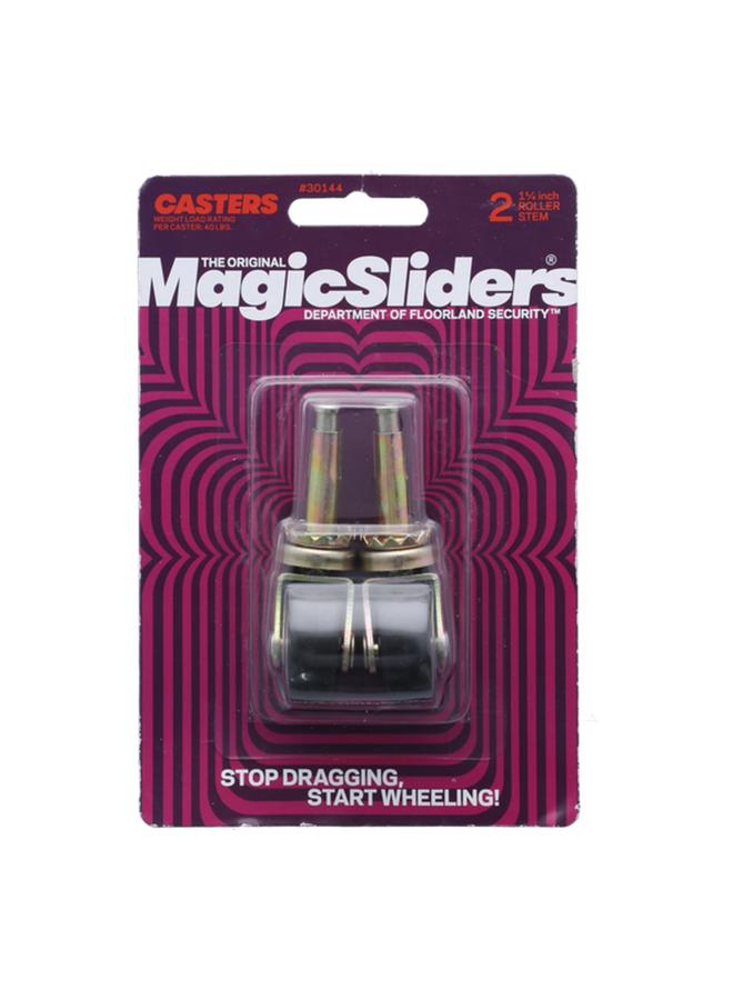 Magic Sliders 2-Piece Light Duty Roller Caster Stem Black and Gold 1-1/4inch