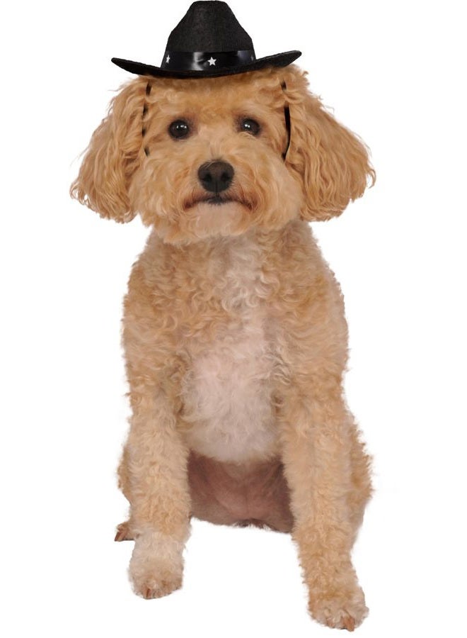 RUBIE'S Black Cowboy Hat for Pets, Small/Medium - Image 1