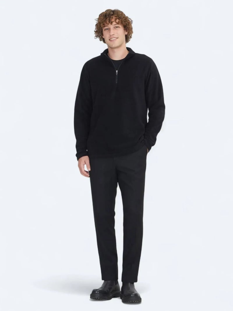 Kip Black Turtleneck Plain Sweatshirt - Image 2