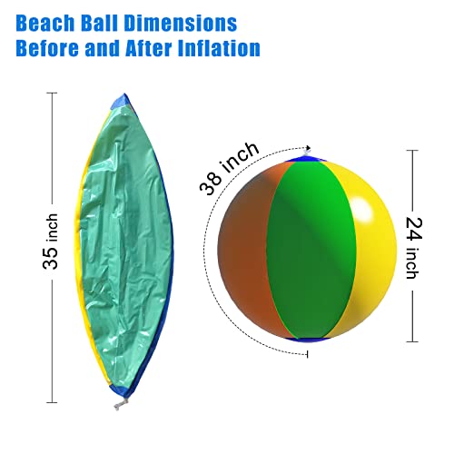 Pijaborg Big Beach Ball 24 Inch Diameter, Inflatable Beach Ball Bulk 1 Pack Durable and Thick Beach Balls for Pool Beach Outdoor Games & Activities - Image 4