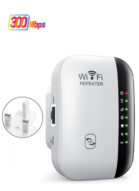 WiFi Booster, 2.4G Wireless Internet Amplifier for Home 300Mbps Superboost Wi-Fi Blast Range Repeater Wireless Mini AP Access Point Easy to Set Up and Cover (300M-New Chip)