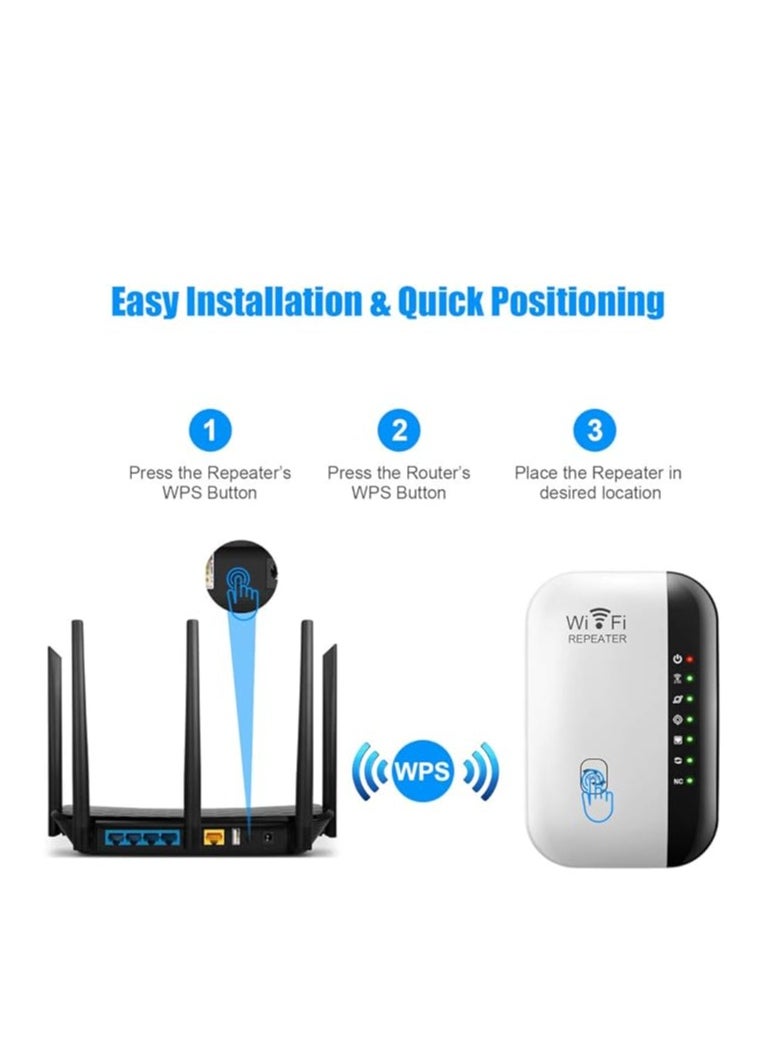 General - WiFi Booster, 2.4G Wireless Internet Amplifier for Home 300Mbps Superboost Wi-Fi Blast Range Repeater Wireless Mini AP Access Point Easy to Set Up and Cover (300M-New Chip) - Image 1