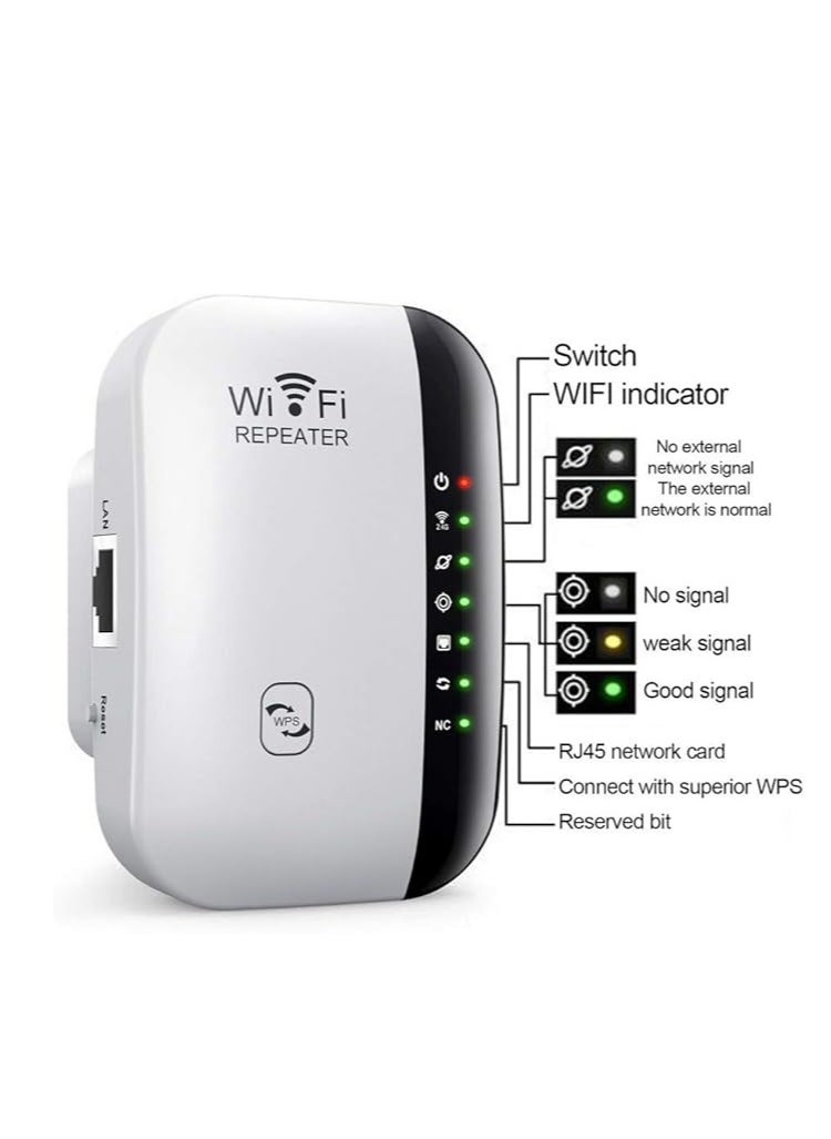 General - WiFi Booster, 2.4G Wireless Internet Amplifier for Home 300Mbps Superboost Wi-Fi Blast Range Repeater Wireless Mini AP Access Point Easy to Set Up and Cover (300M-New Chip) - Image 1