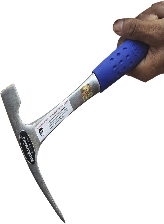 Rocksmins FE01a Geological Hammer Chisel Single Piece with Shock Proof Rubber Grip Handle Geologist Powder Coating Finish for Geologists Professors Teachers Students - Image 3