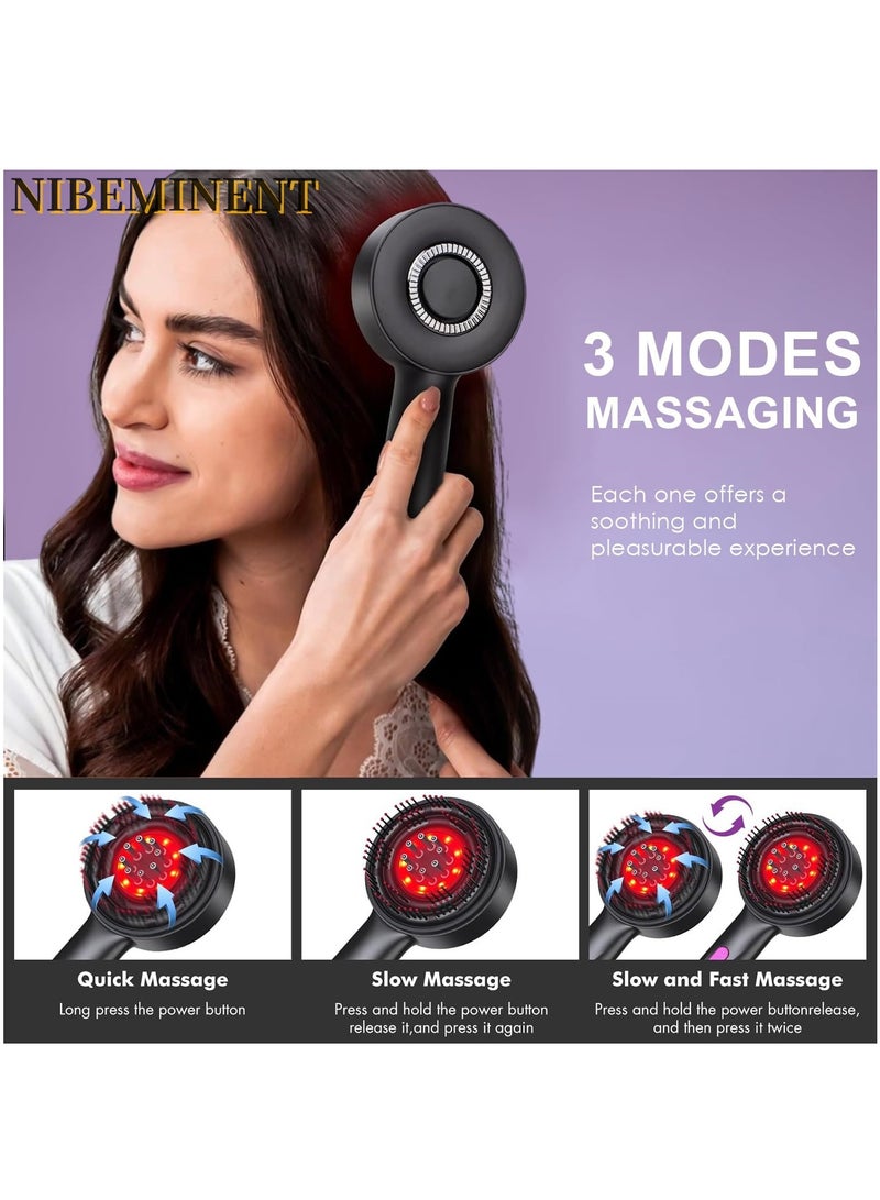 NIBEMINENT Scalp Massager Brush with Oil Applicator - Cordless Electric Hair Scalp Messenger, Shiatsu Head Massage, IPX7 Waterproof, Portable Deep Head Massager Comb For Hair Growth & Head Relaxation  - Image 3