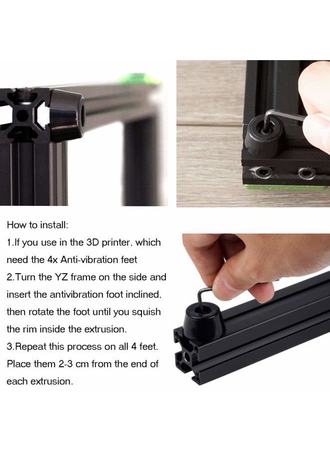 MakerHawk 20 Sets Anti-Vibration Rubber Landing Mat Feet, T Sliding Nut Block Square Nuts, M3 Screws with 1pc Wrench 3D Printer Accessories for 2020 Aluminum Extrusion Profile - Image 2