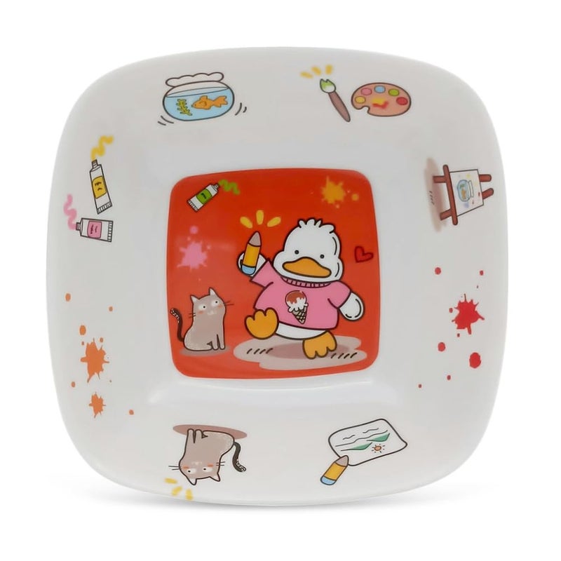 Superware Melamine Kids Snack Plate and Bowl Set of 2 Cute Duck Design Durable Dinnerware for Toddlers Children Feeding BPA Free Non Toxic Home Kitchen Dining - Image 3