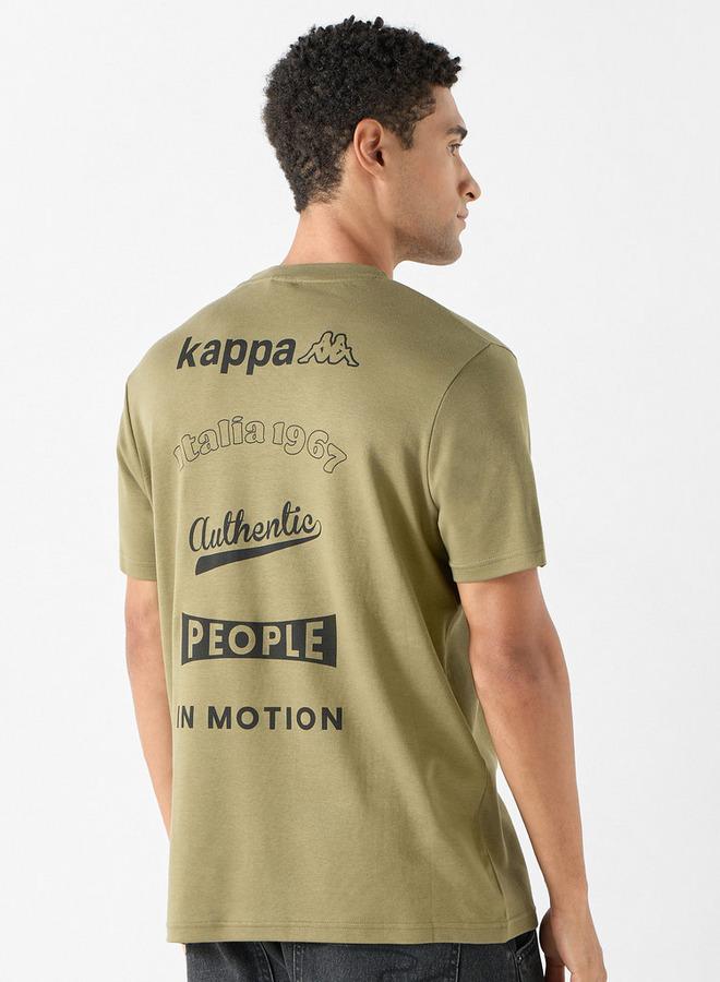 Kappa Logo Print Crew Neck T-shirt with Short Sleeves - Image 3