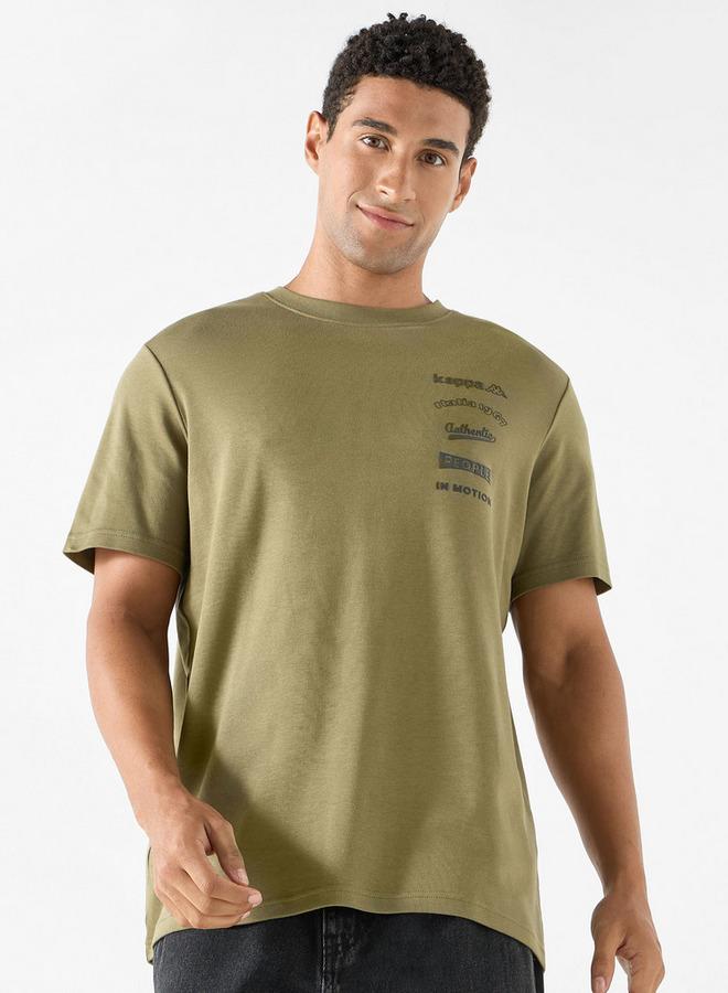 Kappa Logo Print Crew Neck T-shirt with Short Sleeves - Image 1