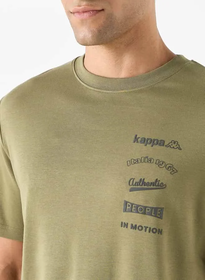 Kappa Kappa Logo Print Crew Neck T-shirt with Short Sleeves