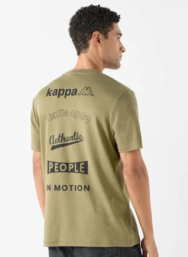 Kappa Kappa Logo Print Crew Neck T-shirt with Short Sleeves