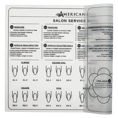 AMERICANAILS .COM Americanails Silicone Salon Service Menu Mat Professional Nail Salon Menu Sales Tool Helps Explain Services Protects Nail Table Wipes Clean With Acetone Acrylic Gel Natural Nail Services - Image 3